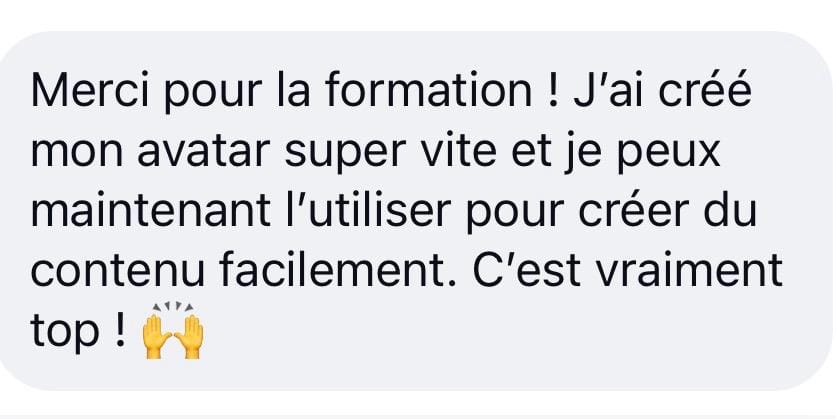 Retour d'une participante d'Avatar Signature